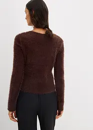 Cardigan in filato fine effetto piuma, bonprix