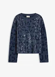 Maglione jacquard oversize con paillettes, bonprix