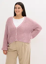 Cardigan corto con filato glitterato in misto lana, bonprix