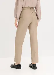Pantaloni in similpelle con piega, straight leg, bonprix