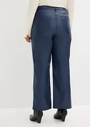 Pantaloni in similpelle con piega, wide leg, bonprix