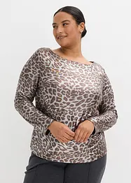 Maglia leopardata in fantasia lucida, bonprix