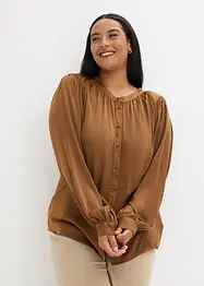 Blusa di satin con finiture in pizzo, bonprix
