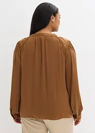 Blusa di satin con finiture in pizzo, bonprix