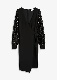 Abito midi con paillettes alle maniche, bonprix