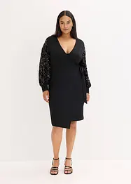 Abito midi con paillettes alle maniche, bonprix