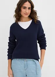 Maglione in filato fine di puro cotone biologico, bonprix