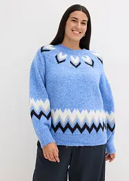Maglione norvegese con righe glitterate, bonprix