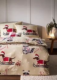 Biancheria da letto con bassotto natalizio, bonprix