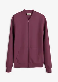 Felpa con zip in tessuto effetto neoprene, bonprix