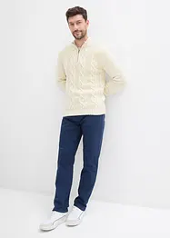 Pantaloni termici elasticizzati con fodera in flanella straight, regular fit, bonprix