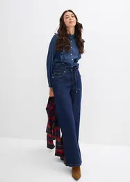 Jeans wide leg, vita media, bonprix
