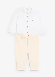 Camicia a body e pantaloni chino in puro cotone (set 2 pezzi), bonprix