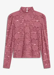 Maglia aderente in pizzo a maniche lunghe, bonprix
