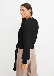 Maglione incrociato con accessorio, bonprix