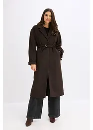 Cappotto con cintura e motivo a spina di pesce, bonprix