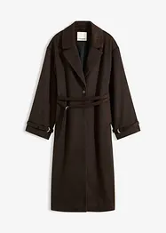 Cappotto con cintura e motivo a spina di pesce, bonprix