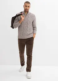 Maglione a trecce con zip, bonprix