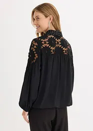 Blusa con colletto e pizzo, bonprix