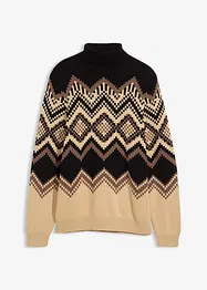 Maglione a collo alto in fantasia ikat, bonprix