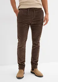 Pantaloni termici in velluto a coste con elastico in vita e fodera in flanella regular fit, straight, bonprix