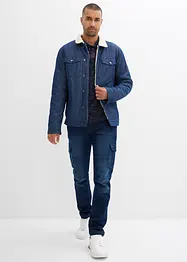 Jeans cargo termici con cinta comoda e fodera in flanella regular fit, straight, bonprix