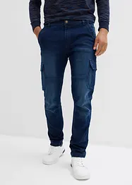 Jeans cargo termici con cinta comoda e fodera in flanella regular fit, straight, bonprix