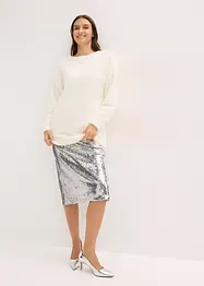 Maglione lungo in filato piumato morbido, bonprix