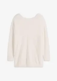 Maglione lungo in filato piumato morbido, bonprix