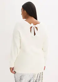 Maglione lungo in filato piumato morbido, bonprix