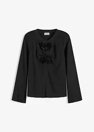 Maglia a maniche lunghe in crêpe operato, bonprix