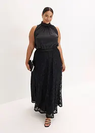 Abito lungo con gonna in pizzo, bonprix