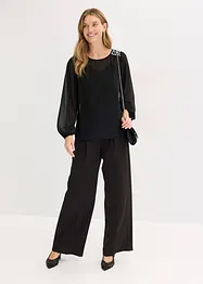 Blusa di chiffon con strass, bonprix