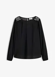 Blusa di chiffon con strass, bonprix