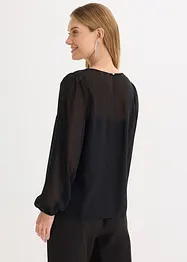 Blusa di chiffon con strass, bonprix
