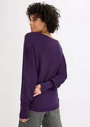 Maglione in filato fine con applicazione di strass, bonprix