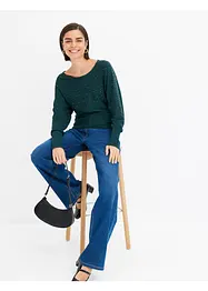 Maglione in filato fine con applicazione di strass, bonprix