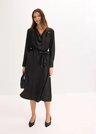 Abito midi in satin lucido, bonprix
