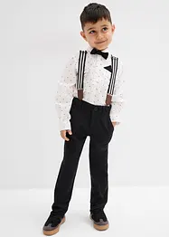 Camicia a maniche lunghe, pantaloni elasticizzati, bretelle e papillon (set 4 pezzi), bonprix