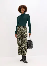 Maglia in filato fine con volant di chiffon, bonprix