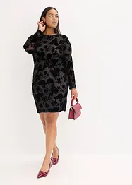 Miniabito in fine mesh con stampa floccata, bonprix