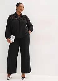 Blusa con colletto e pizzo, bonprix