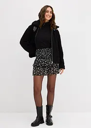 Gonna a balze in crinkle operato, bonprix