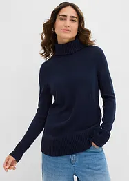 Maglione basic a collo alto in filato fine, bonprix