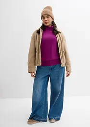 Maglione basic a collo alto in filato fine, bonprix