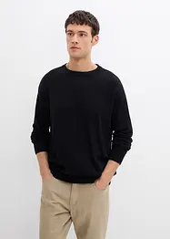Maglione a girocollo in misto cotone morbido, loose fit, bonprix