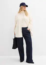 Jeans wide leg con cinta comoda, vita alta, bonprix