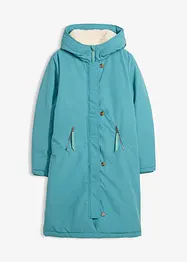 Giubbotto invernale con pellicciotto teddy al cappuccio, bonprix