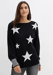 Maglione oversize con stelle, bonprix