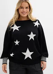 Maglione oversize con stelle, bonprix